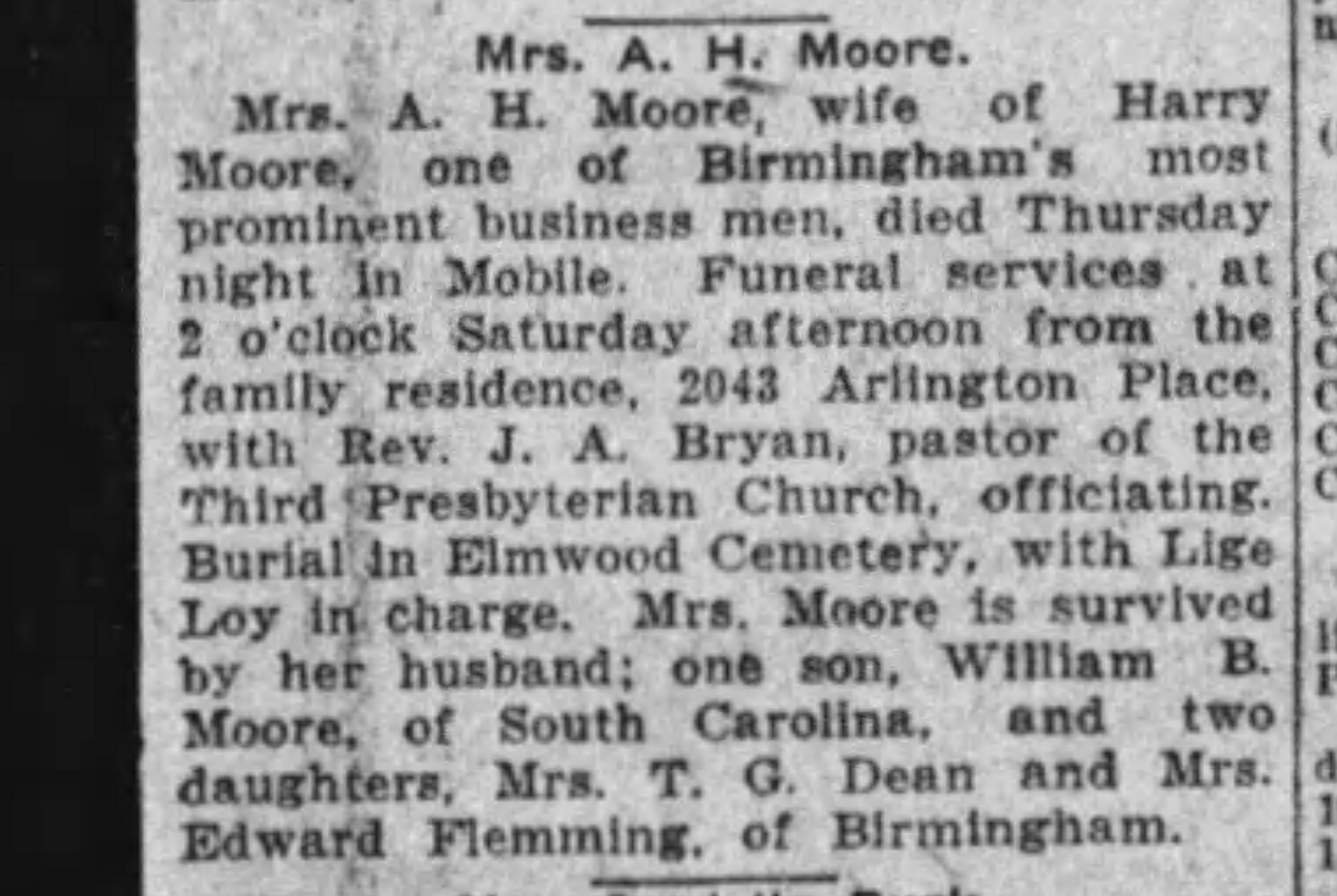 Mrs. A.H. Moore